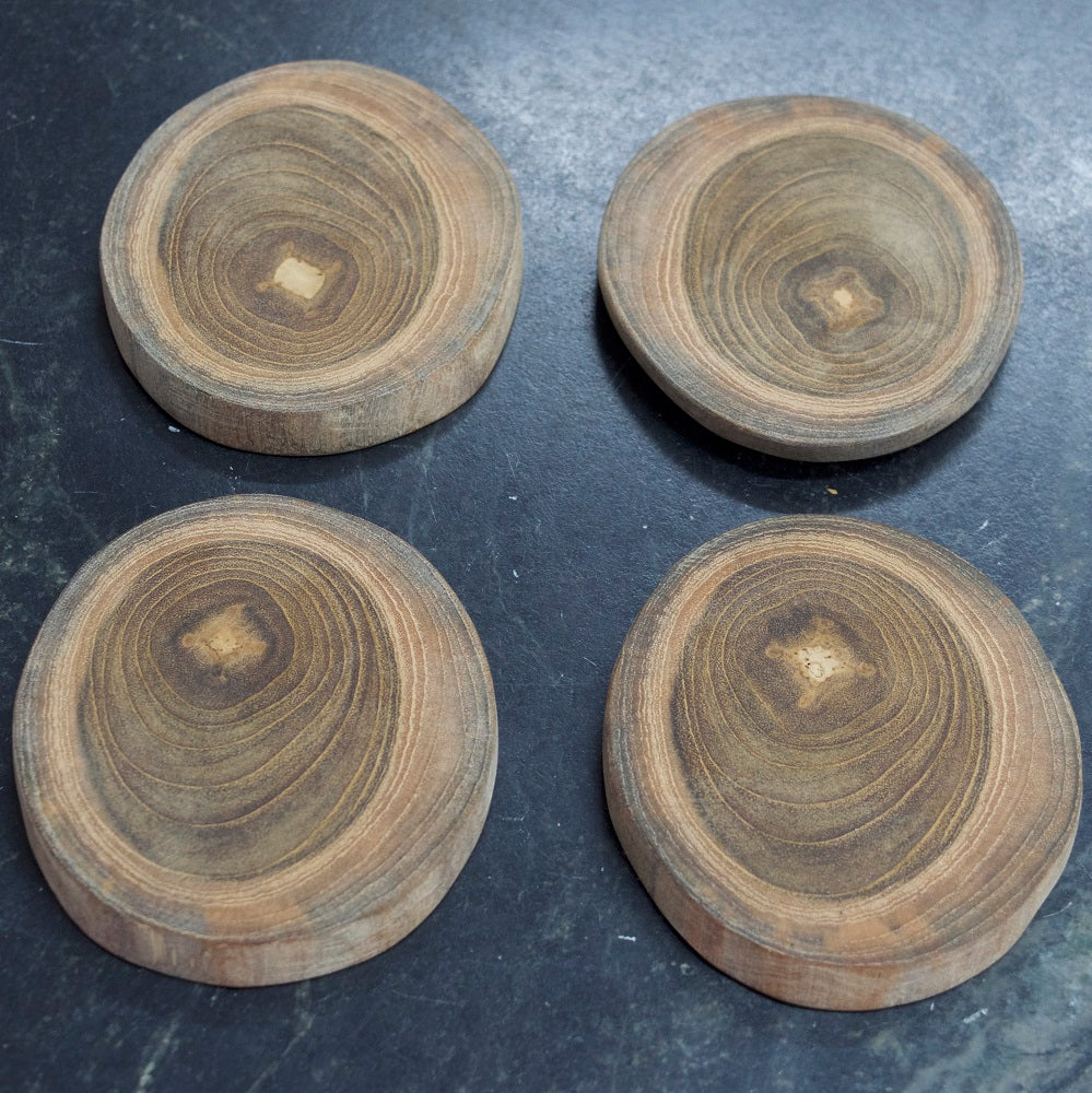 Teak Wood Coasters - 4 pack at  – Soapstone Products